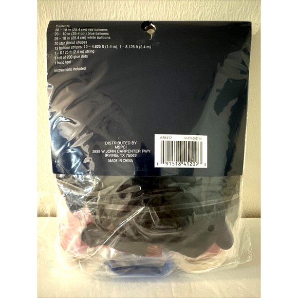 BALLOON BACKDROP KIT 120pc RED WHITE & BLUE PARTY 8 ft JULY 4th INDEPENDENCE DAY - Picture 6 of 7